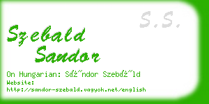 szebald sandor business card